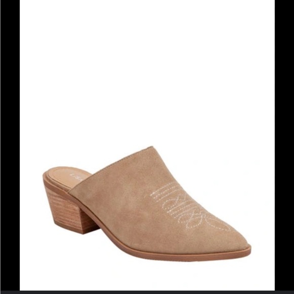 LISA VICKY Tan Suede Mules with Pointed Toe and Low Heel size 9 - Picture 6 of 6